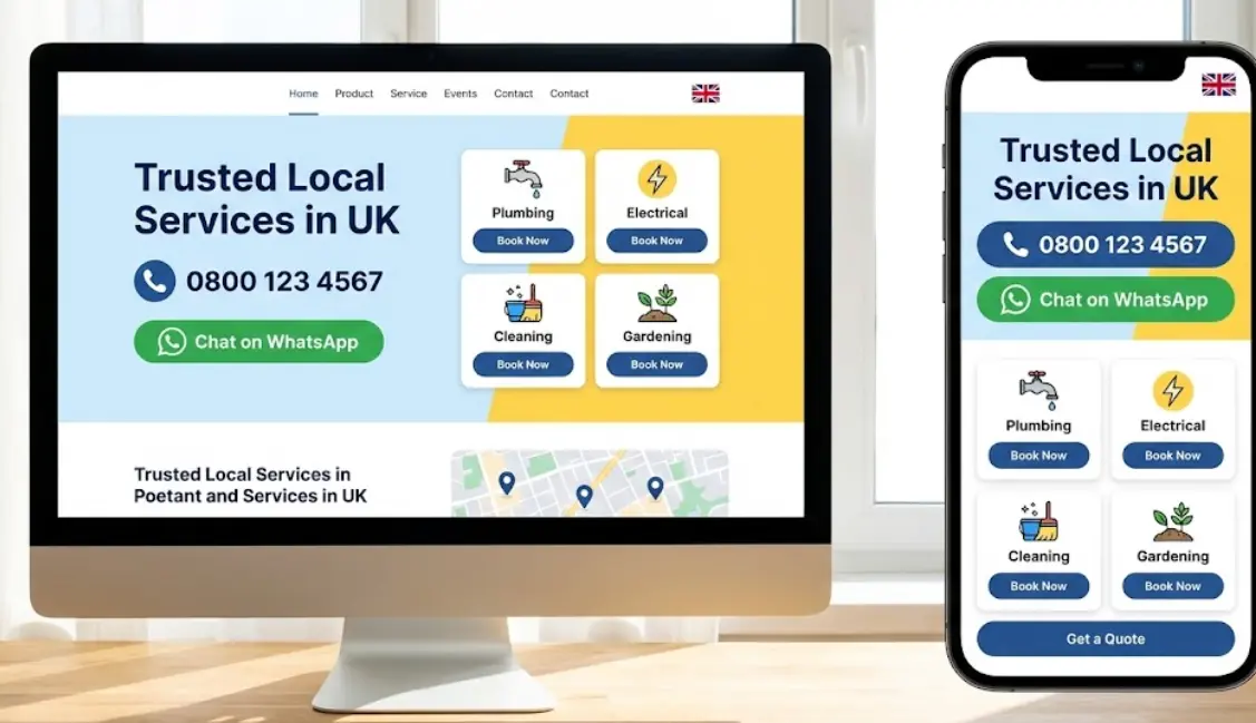 Local service website design in UK for plumbers electricians and local businesses